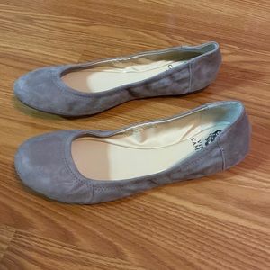 Vince Camuto VV-Ellen Stone Taupe Lux Kid Suede Flats